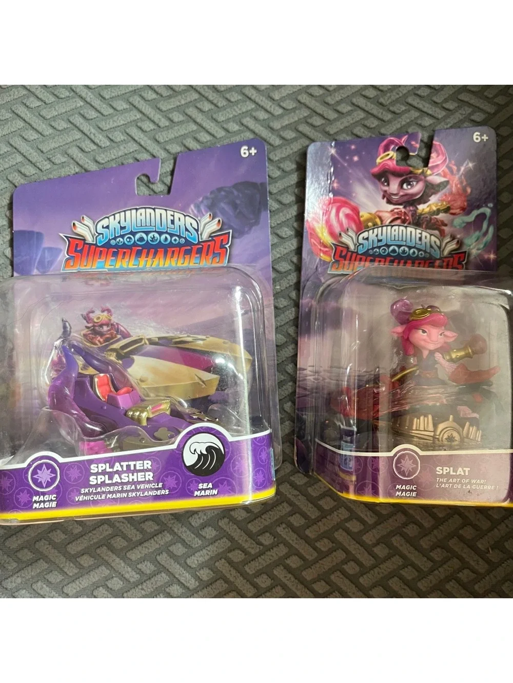 New Skylanders Superchargers Lot - Splat Figure & Splatter Splasher Vehicle